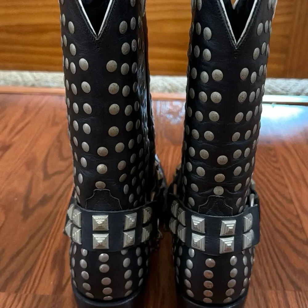 SENDRA Alcalas Mens Studded Boots Hand Crafted Real Leather Size 10 narrows